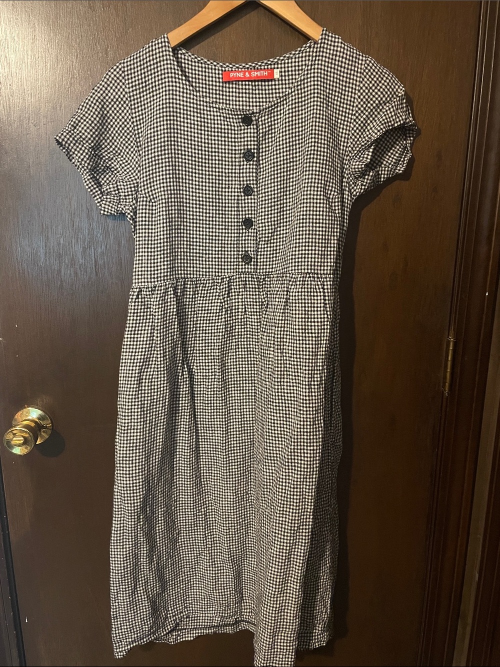 Pyne & Smith Black and White Gingham Midi Dress
